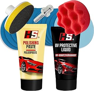 HS® Scheinwerfer Aufbereitungs Set – Auto Scheinwerfer Polierset für matte & blinde Scheinwerfe…