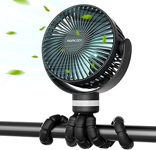 momcozy 8000 mAh Tragbarer Kinderwagen-Ventilatoren,27H Akkulaufzeit Clip Ventilator, 360° Abneh…