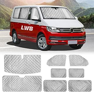8Stk Thermomatte Fahrerhaus passend für VW T5 T6 LWB, Sonnenschutz Auto frontscheibe, Aluminium …