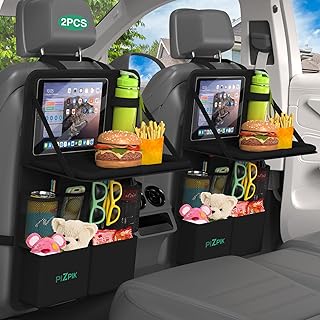 Auto Organizer,2 Große Rückenlehnenschutz,Autositz Organizer Kinder mit Klapptisch, 12 Taschen,…