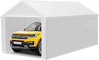 LILIIN 3x6m Zeltgarage Winterfest Stabiles Carport mit PE-Dach (170g/m²) für Auto, SUV & LKW, U…